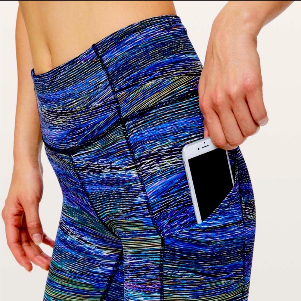 Lululemon Fast and Free 25” HR Tights blue multi